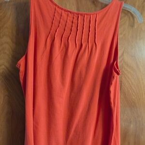 Jones New York Red Pleated Tank Top